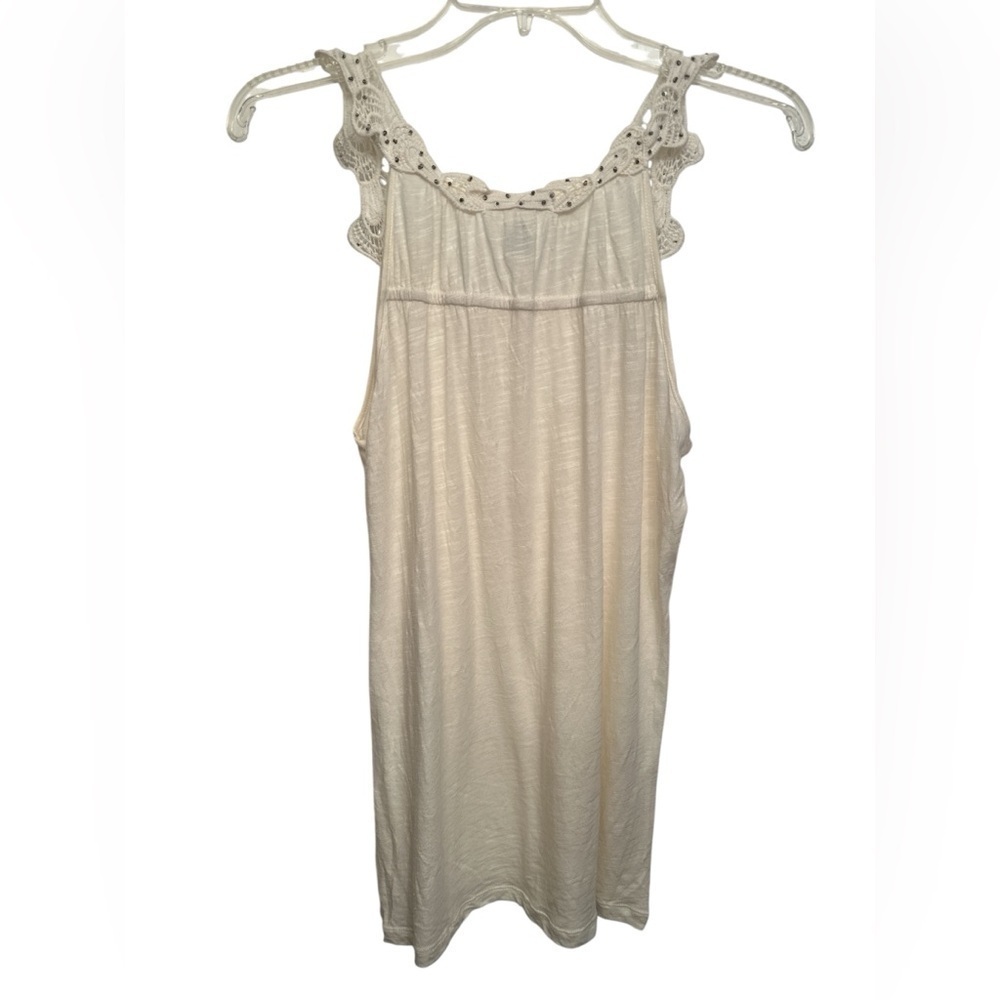 Kenar Cream Lace Front Tank Top Medium - Picture 2 of 4